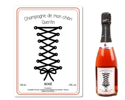 Bouteille de champagne personnalisée couple - Corset