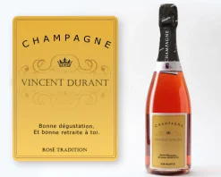 Bouteille de champagne rosé personnalisée - Prénom