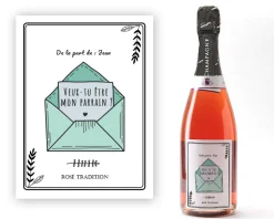Bouteille de champagne rosé personnalisée - Veux-tu être (...) ?