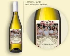 Bouteille de vin blanc personnalisée photo