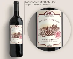 Bouteille de vin de Bordeaux personnalisée message - Avec coffret sommelier