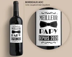 Bouteille de vin de Bordeaux personnalisée - Meilleur Grand-Père