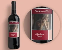 Bouteille de vin de Bordeaux personnalisée photo - Elegance