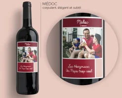 Bouteille de vin de Bordeaux personnalisée photo - Elegance