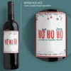 Bouteille de vin de Bordeaux personnalisée Noël - Ho Ho Ho !