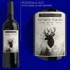 Bouteille de vin de Bordeaux personnalisée anniversaire - Cerf