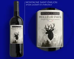 Bouteille de vin de Bordeaux personnalisée anniversaire - Cerf