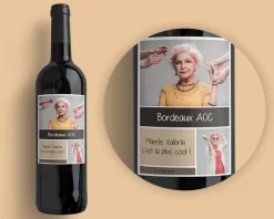 Bouteille de vin de Bordeaux personnalisée - 2 photos