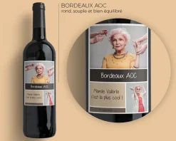 Bouteille de vin de Bordeaux personnalisée - 2 photos