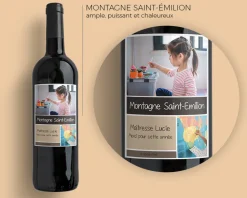 Bouteille de vin de Bordeaux personnalisée - 2 photos