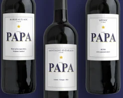Bouteille de vin de Bordeaux personnalisée papa - Message