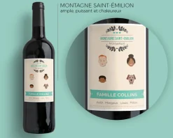 Bouteille de vin de Bordeaux personnalisée famille - Family Circus