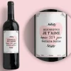 Bouteille de vin de Bordeaux personnalisée couple - Aujourd'hui je t'aime depuis