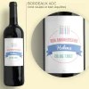 Bouteille de vin de Bordeaux personnalisée anniversaire - Bougies Bleu