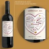 Bouteille de vin de Bordeaux personnalisée prénoms - Coeur Famille