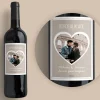 Bouteille de vin de Bordeaux personnalisée photo et message - Coeur Photo