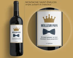 Bouteille de vin de Bordeaux personnalisée - Papa Royal