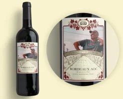 Bouteille de vin de Bordeaux personnalisée photo - Classique