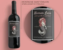 Bouteille de vin de Bordeaux personnalisée message - Sirène