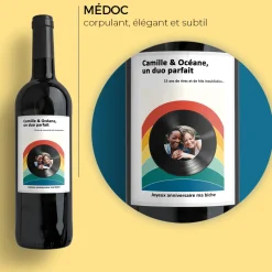 Bouteille de vin personnalisée - Retro Vibes