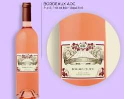 Bouteille de vin rosé personnalisée - Prénom et message