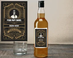 Bouteille de whisky personnalisée message - Rétro