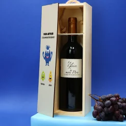Bouteille et caisse à vin personnalisée - Famille Monstres