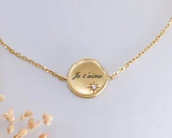 Bracelet brossé personnalisé - Argent ou Plaqué Or
