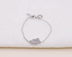 Bracelet enfant personnalisé Nuage - Plaqué or 18 carats ou argent