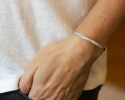 Bracelet Jonc gravé en Argent véritable