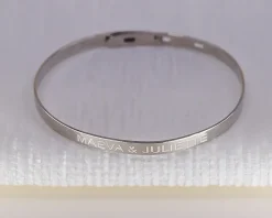 Bracelet Jonc gravé en Argent véritable