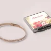 Bracelet Jonc gravé Je t'aime maman Argent rosé et son miroir personnalisable
