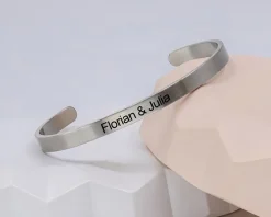 Bracelet jonc personnalisable pour homme en acier mat