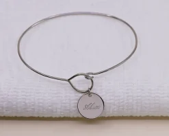 Bracelet jonc personnalisé - Plaqué or 18 carats, argent ou argent rosé