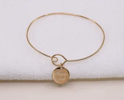 Bracelet jonc personnalisé - Plaqué or 18 carats, argent ou argent rosé