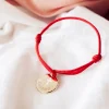 Bracelet médaille baptême personnalisé en plaqué or - Croix