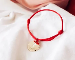 Bracelet médaille baptême personnalisé en plaqué or - Croix
