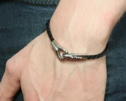 Bracelet Menottes en cuir et Acier