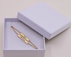 Bracelet personnalisé double plaques - plaqué or 18 carats