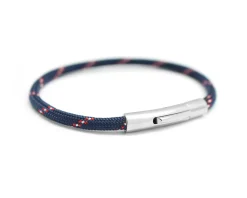 Bracelet personnalisé pour homme - cordon rouge et bleu
