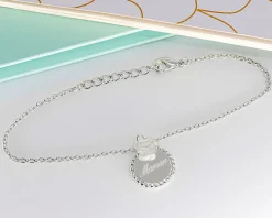 Bracelet personnalisable en argent véritable - Rose nacrée
