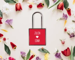 Cadenas de l'Amour Personnalisable - Prénoms - Rouge Passion