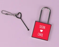 Cadenas de l'Amour Personnalisable - Prénoms - Rouge Passion
