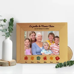 Cadre en bois personnalisé - Famille fleurs