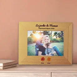 Cadre en bois personnalisé - Famille fleurs