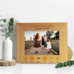 Cadre en bois personnalisé - Famille soleils