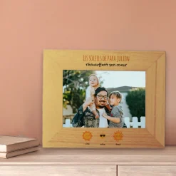 Cadre en bois personnalisé - Famille soleils