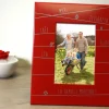 Cadre métal rouge gravé Famille Message