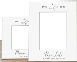 Cadre photo en métal blanc - Deuil