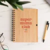 Cahier en bois personnalisé - Cool Mums Club